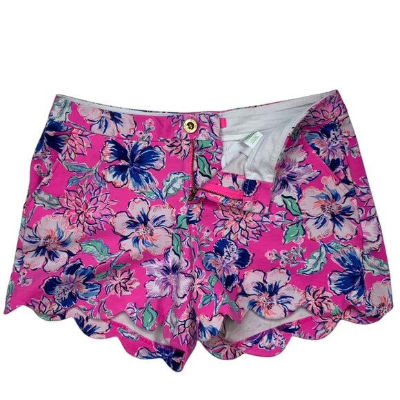 Lilly Pulitzer Buttercup Knit Short 8 Pink Isle Last Bud Not Least Scallop - Picture 3 of 12